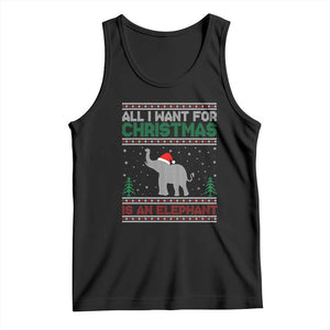 Christmas Elephant Tank Top All I Want for Xmas Is An Elephant Ugly Sweater TS02 Black Print Your Wear