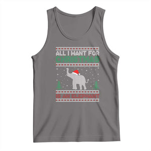 Christmas Elephant Tank Top All I Want for Xmas Is An Elephant Ugly Sweater TS02 Deep Heather Print Your Wear