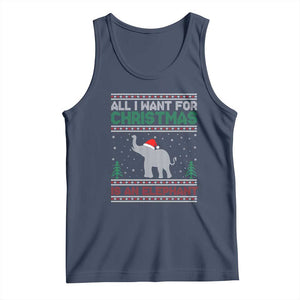 Christmas Elephant Tank Top All I Want for Xmas Is An Elephant Ugly Sweater TS02 Navy Print Your Wear