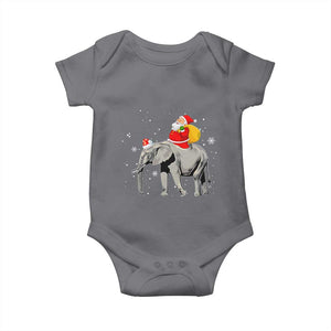 Christmas Santa Riding Elephant Baby Onesie Xmas Tree Light Funny Festive TS02 Charcoal Print Your Wear