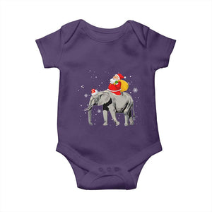 Christmas Santa Riding Elephant Baby Onesie Xmas Tree Light Funny Festive TS02 Purple Print Your Wear