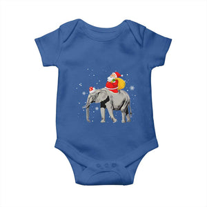 Christmas Santa Riding Elephant Baby Onesie Xmas Tree Light Funny Festive TS02 Royal Blue Print Your Wear