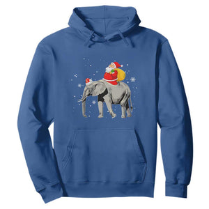 Christmas Santa Riding Elephant Hoodie Xmas Tree Light Funny Festive TS02 Royal Blue Print Your Wear