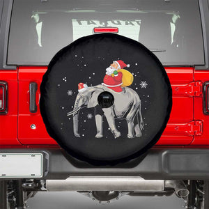 Christmas Santa Riding Elephant Spare Tire Cover Xmas Tree Light Funny Festive TS02 Black Print Your Wear