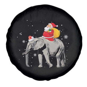 Christmas Santa Riding Elephant Spare Tire Cover Xmas Tree Light Funny Festive TS02 Print Your Wear