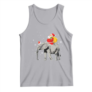 Christmas Santa Riding Elephant Tank Top Xmas Tree Light Funny Festive TS02 Athletic Heather Print Your Wear