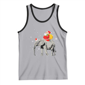 Christmas Santa Riding Elephant Tank Top Xmas Tree Light Funny Festive TS02 Athletic Heather Black Print Your Wear