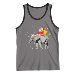 Christmas Santa Riding Elephant Tank Top Xmas Tree Light Funny Festive TS02 Deep Heather Black Print Your Wear