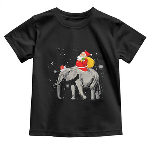 Christmas Santa Riding Elephant Toddler T Shirt Xmas Tree Light Funny Festive TS02 Black Print Your Wear