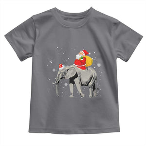 Christmas Santa Riding Elephant Toddler T Shirt Xmas Tree Light Funny Festive TS02 Charcoal Print Your Wear