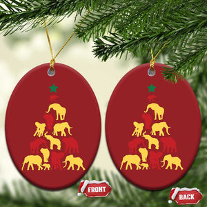 South Africa Elephant Xmas Tree Christmas Ornament Safari Animals Xmas TS02 Oval Red Print Your Wear