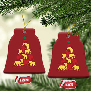 South Africa Elephant Xmas Tree Christmas Ornament Safari Animals Xmas TS02 Bell Flake Red Print Your Wear