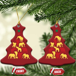 South Africa Elephant Xmas Tree Christmas Ornament Safari Animals Xmas TS02 Christmas Tree Red Print Your Wear