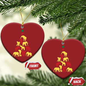 South Africa Elephant Xmas Tree Christmas Ornament Safari Animals Xmas TS02 Heart Red Print Your Wear