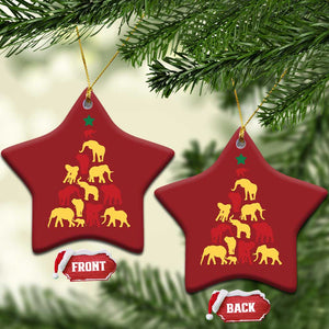 South Africa Elephant Xmas Tree Christmas Ornament Safari Animals Xmas TS02 Star Red Print Your Wear