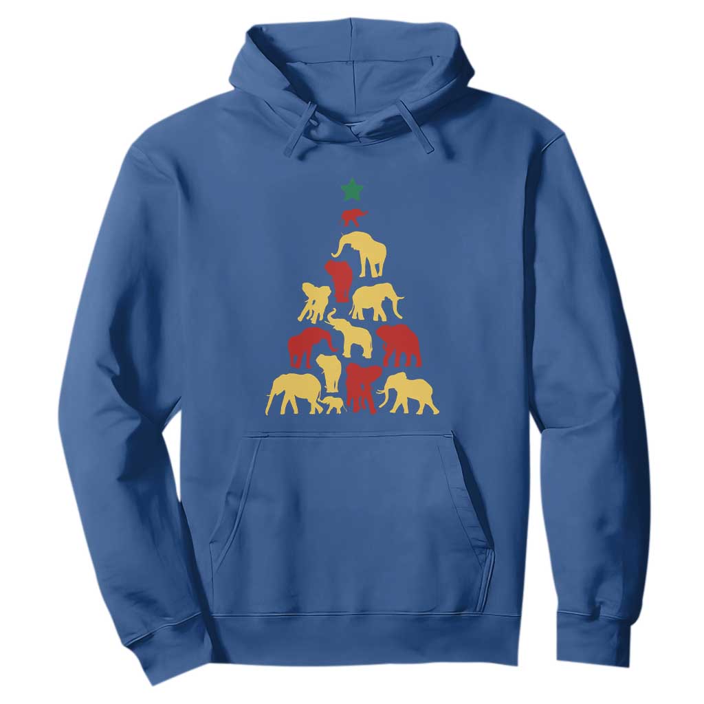 South Africa Elephant Christmas Tree Hoodie Safari Animals Xmas TS02 Royal Blue Print Your Wear