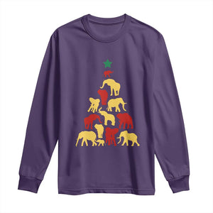 South Africa Elephant Christmas Tree Long Sleeve Shirt Safari Animals Xmas TS02 Purple Print Your Wear