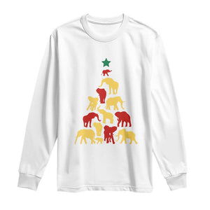 South Africa Elephant Christmas Tree Long Sleeve Shirt Safari Animals Xmas TS02 White Print Your Wear