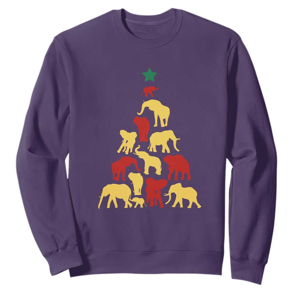 South Africa Elephant Christmas Tree Sweatshirt Safari Animals Xmas TS02 Purple Print Your Wear