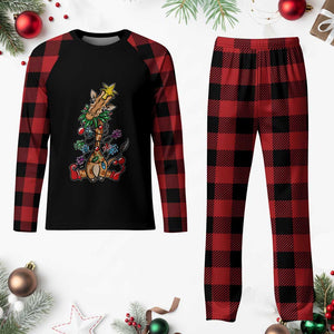 Giraffe Christmas Tree Plaid Pajama Set Funny Xmas Giraffes Lover Gift TS02 Buffalo Plaid Print Your Wear