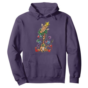 Giraffe Christmas Tree Hoodie Funny Xmas Giraffes Lover Gift TS02 Purple Print Your Wear