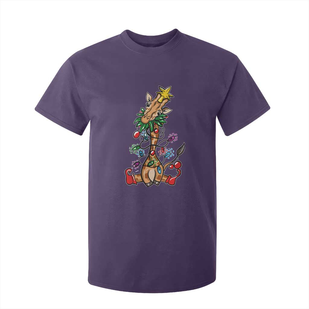 Giraffe Christmas Tree T Shirt For Kid Funny Xmas Giraffes Lover Gift TS02 Purple Print Your Wear