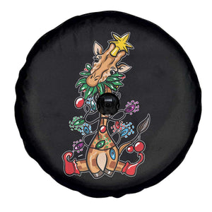 Giraffe Christmas Tree Spare Tire Cover Funny Xmas Giraffes Lover Gift TS02 Print Your Wear