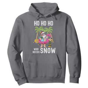 Tropical Beachy Christmas Hoodie Ho Ho Ho Who Needs Snow Santa Xmas In Hawaii Palm Tree TS02 Charcoal Print Your Wear