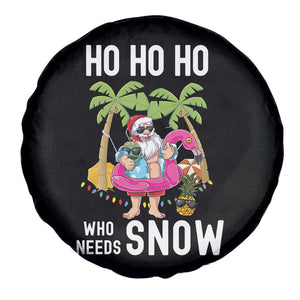 Tropical Beachy Christmas Spare Tire Cover Ho Ho Ho Who Needs Snow Santa Xmas In Hawaii Palm Tree TS02 Print Your Wear