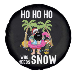 Tropical Beachy Christmas Spare Tire Cover Ho Ho Ho Who Needs Snow Santa Xmas In Hawaii Palm Tree TS02 Print Your Wear