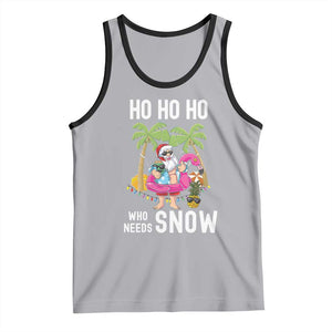 Tropical Beachy Christmas Tank Top Ho Ho Ho Who Needs Snow Santa Xmas In Hawaii Palm Tree TS02 Athletic Heather Black Print Your Wear