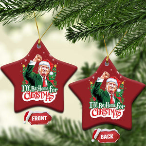 Funny Trump Santa 2024 Xmas Christmas Ornament I'll Be Home For Xmas TS02 Star Red Print Your Wear