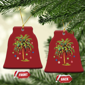 Xmas Palm Tree Lights Christmas Ornament Tropical Hawaiian Holidays TS02 Bell Flake Red Print Your Wear