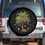 Christmas Palm Tree Spare Tire Cover Xmas Lights Tropical Hawaiian Holidays TS02 No hole Black Print Your Wear