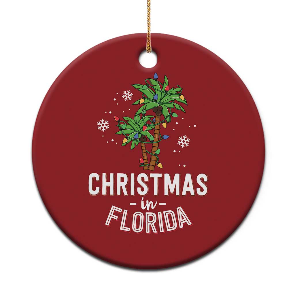 Xmas In Florida Christmas Ornament Deck The Palm Trees Matching Family Vacation TS02 Print Your Wear