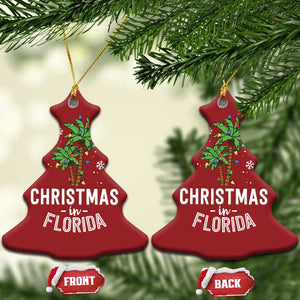 Xmas In Florida Christmas Ornament Deck The Palm Trees Matching Family Vacation TS02 Christmas Tree Red Print Your Wear