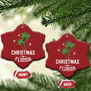 Xmas In Florida Christmas Ornament Deck The Palm Trees Matching Family Vacation TS02 Snow Flake Red Print Your Wear