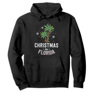 Christmas In Florida Hoodie Deck The Palm Trees Xmas Matching Family Vacation TS02 Black Print Your Wear