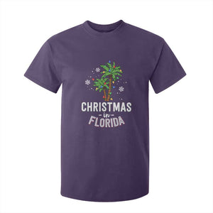 Christmas In Florida T Shirt For Kid Deck The Palm Trees Xmas Matching Family Vacation TS02 Purple Print Your Wear