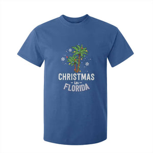 Christmas In Florida T Shirt For Kid Deck The Palm Trees Xmas Matching Family Vacation TS02 Royal Blue Print Your Wear