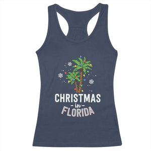 Christmas In Florida Racerback Tank Top Deck The Palm Trees Xmas Matching Family Vacation TS02 Navy Print Your Wear