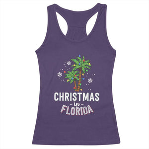 Christmas In Florida Racerback Tank Top Deck The Palm Trees Xmas Matching Family Vacation TS02 Purple Print Your Wear