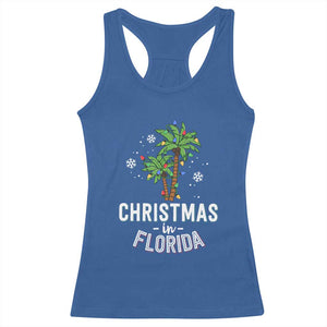 Christmas In Florida Racerback Tank Top Deck The Palm Trees Xmas Matching Family Vacation TS02 Royal Blue Print Your Wear