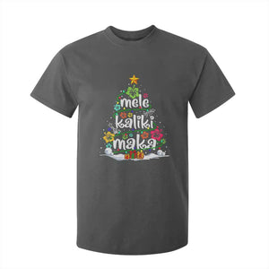 Tropical Hawaiian Christmas T Shirt For Kid Mele Kalikimaka Palm Tree Xmas in Hawaii TS02 Dark Heather Print Your Wear