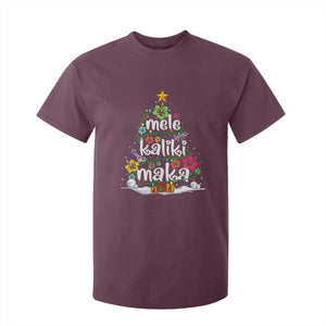 Tropical Hawaiian Christmas T Shirt For Kid Mele Kalikimaka Palm Tree Xmas in Hawaii TS02 Maroon Print Your Wear