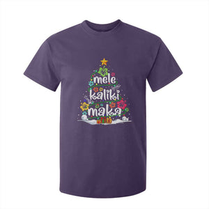 Tropical Hawaiian Christmas T Shirt For Kid Mele Kalikimaka Palm Tree Xmas in Hawaii TS02 Purple Print Your Wear