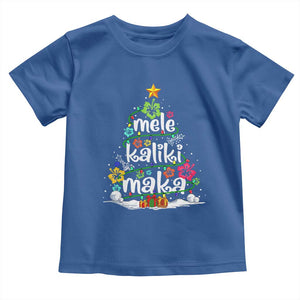 Tropical Hawaiian Christmas Toddler T Shirt Mele Kalikimaka Palm Tree Xmas in Hawaii TS02 Royal Blue Print Your Wear