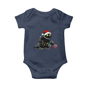 Christmas Black Cat Baby Onesie Knock Over Elephant Funny Xmas TS02 Navy Print Your Wear