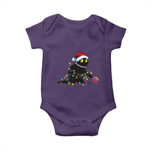 Christmas Black Cat Baby Onesie Knock Over Elephant Funny Xmas TS02 Purple Print Your Wear