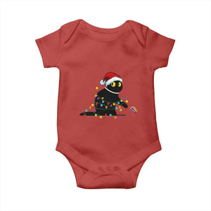 Christmas Black Cat Baby Onesie Knock Over Elephant Funny Xmas TS02 Red Print Your Wear